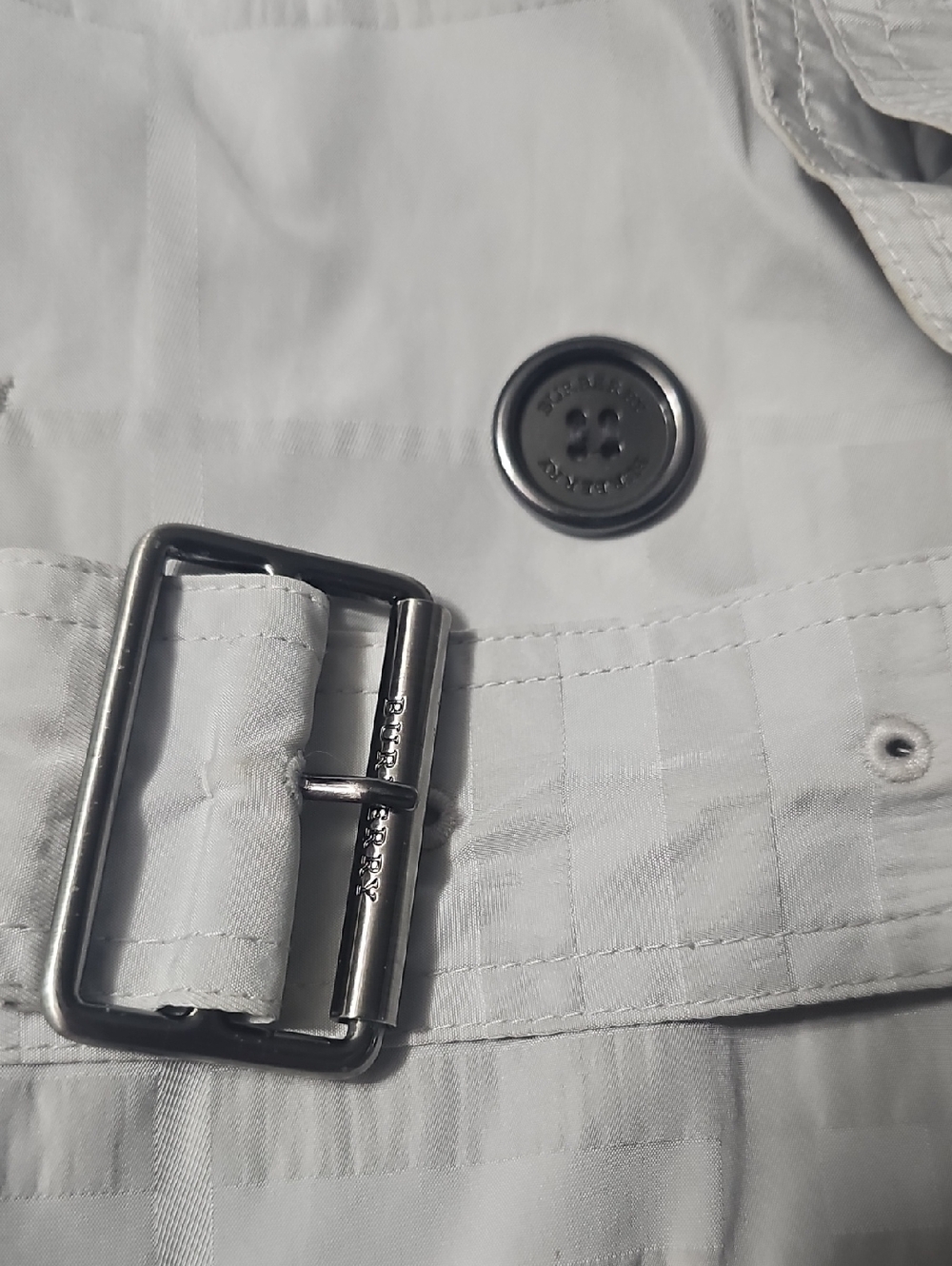 Burberry Light Gray Double-Breasted Trench Coat - Picture 8 of 15